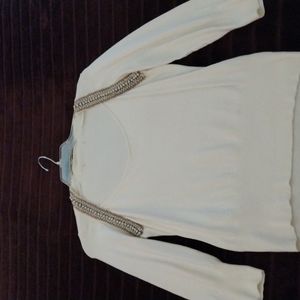 Light weight pearl embellished soft sweater no tags